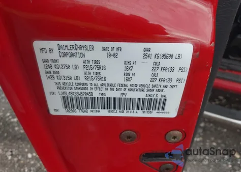 2003 Jeep Liberty Sport z USA, uszkodzony, nr VIN 1J4GL48K33W570458